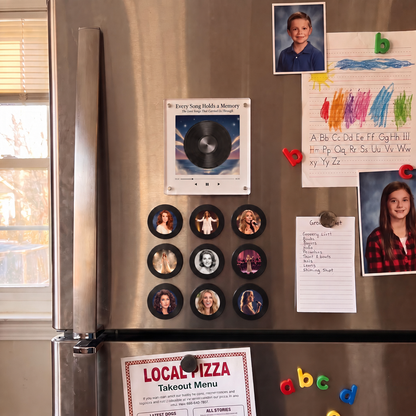 Celine Memories music box on the fridge